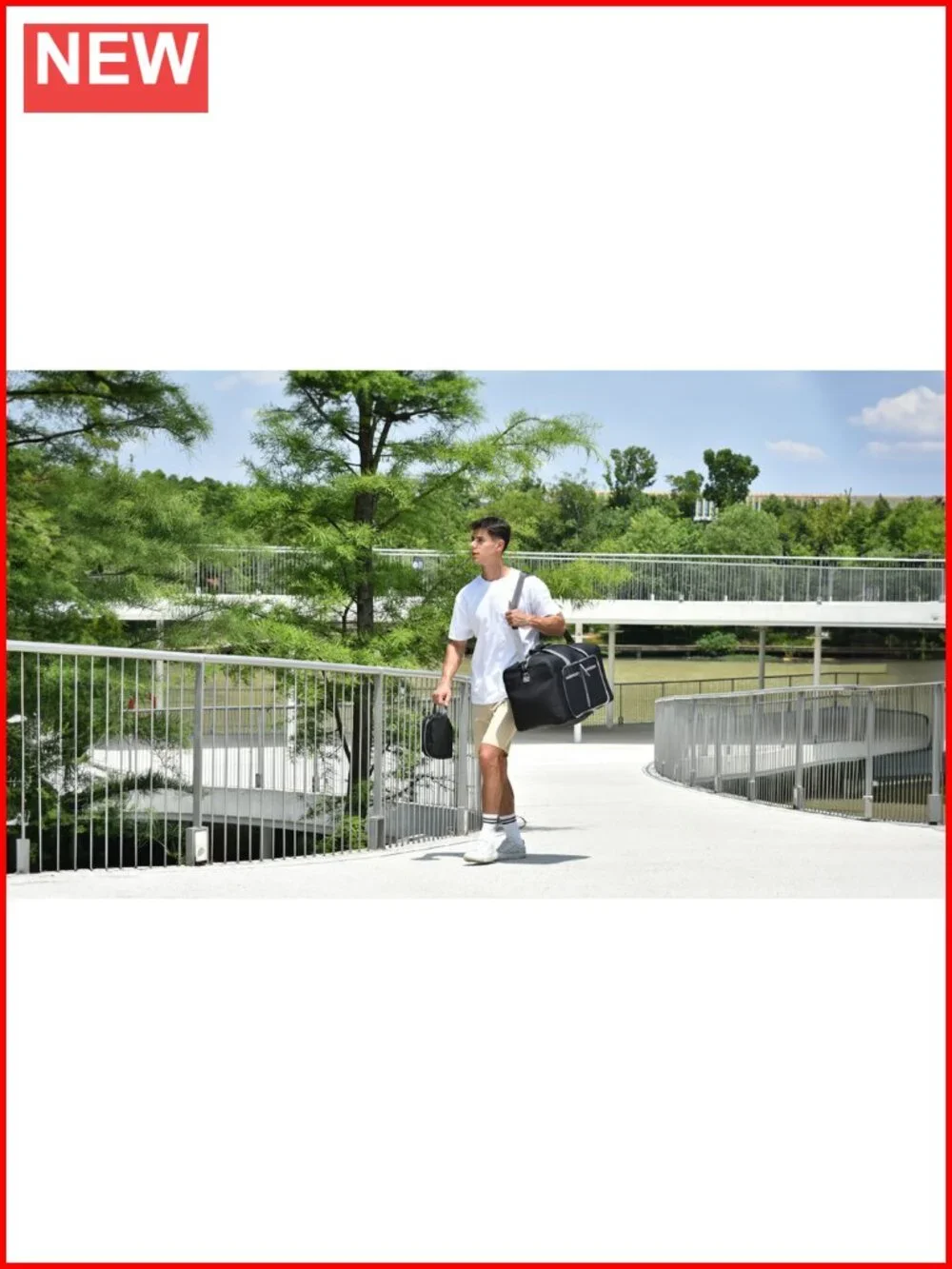 Duffle Bag with Shoes Compartment, Foldable Travel Duffel for Men Women,